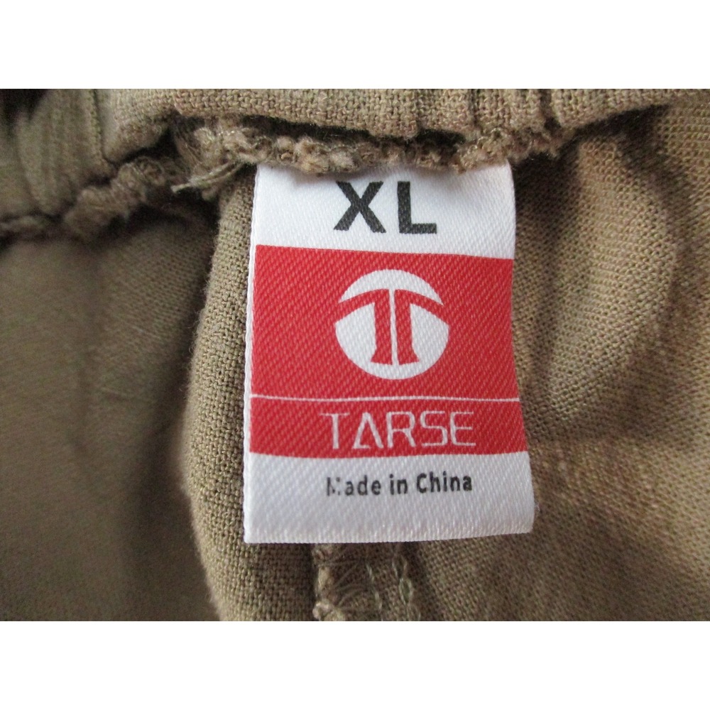 Lagenlook Harem Pants Tan Khaki Elastic Waist Wide Leg Cropped Boho Trousers XL - Picture 9 of 12
